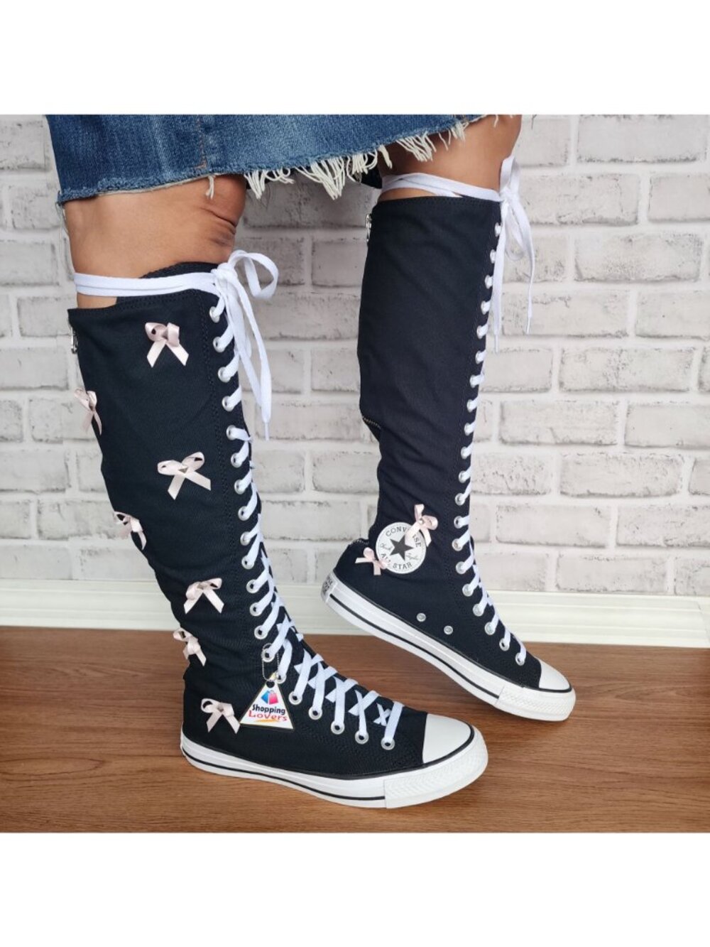 ⭐Converse Chuck Taylor XXHi Bows & Studs 9 Women's Boots Sneakers Black A17684C - Picture 4 of 11